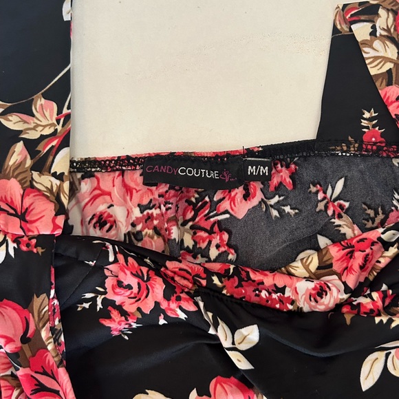 CANDY COUTURE FLORAL SUMMER MINI DRESS ASSYMETRICAL HEM in size medium - Picture 8 of 8